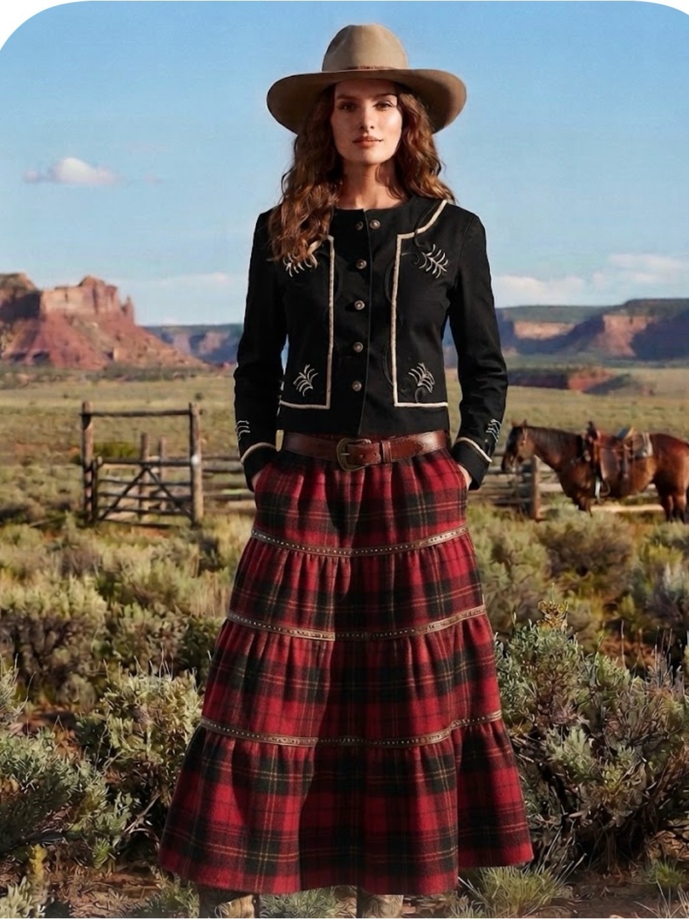 Rare Vintage Women's Black Embroidered Western cropped Jacket L